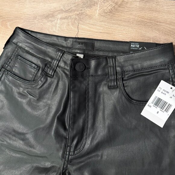 Kut from the Kloth Pattie Coated High Rise Straight Leg, Exclusive Size 6 / Bla - Picture 4 of 4